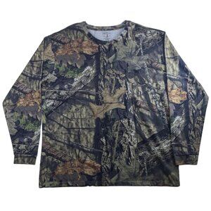 Red Head Mossy Oak Break Up Mens 2XL Hardwoods Camo Hunting T-Shirt Long Sleeve